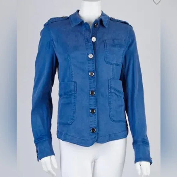 BURBERRY Blue Utility Jacket - Picture 2 of 12